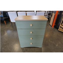 GREEN AND TAN 4 DRAWER DRESSER