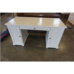 MODERN WHITE 2 DOOR & 1 DRAWER DESK