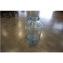 LIBBEY GLASS EMBOSSED EAGLE BLUE GLASS 5 GALLON MILK JAR