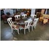 Image 1 : ROUND ETHAN ALLEN DINING TABLE W/ 6 CHAIRS, LEAF, AND PADS