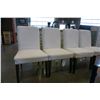 Image 3 : SET OF 4 WHITE UPHOLSTERED DINING CHAIRS