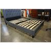 Image 2 : GREY TUFFTED FABRIC PLATFORM BED