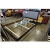 Image 1 : QUEENSIZE CAPPUCCINO & GREY FABRIC BEDFRAME