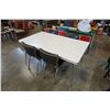 Image 1 : MID CENTURY MODERN DINING TABLE AND 4 BLACK AND YELLOW LEATHER CHAIRS