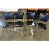 Image 4 : MID CENTURY MODERN DINING TABLE AND 4 BLACK AND YELLOW LEATHER CHAIRS