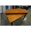 Image 2 : MAPLE TOP BLACK BASE DINING TABLE AND LEAF W/ 4 CHAIRS