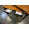 Image 3 : MAPLE TOP BLACK BASE DINING TABLE AND LEAF W/ 4 CHAIRS