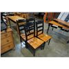 Image 5 : MAPLE TOP BLACK BASE DINING TABLE AND LEAF W/ 4 CHAIRS