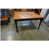 Image 7 : MAPLE TOP BLACK BASE DINING TABLE AND LEAF W/ 4 CHAIRS