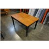 Image 8 : MAPLE TOP BLACK BASE DINING TABLE AND LEAF W/ 4 CHAIRS