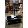 Image 1 : MODERN 3 TIER GLASS ENTERTAINMENT STAND WITH TV MOUNT