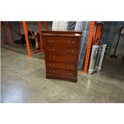 5 DRAWER MAHOGANY HIGH BOY DRESSER W/ JEWELLERY DRAWER