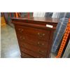 Image 3 : 5 DRAWER MAHOGANY HIGH BOY DRESSER W/ JEWELLERY DRAWER