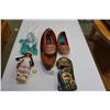 Image 1 : FIRST NATIONS SLIPPERS, SMALL CAR TOTEM, AND BOWL W/ DREAMCATCHER