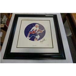 FRAMED BRYAN TROTTIER SIGNED PRINT ON BOARD W/ COA