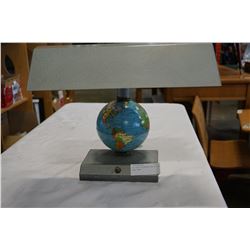 ART DECO SPINNING METAL GLOBE DESK LAMP