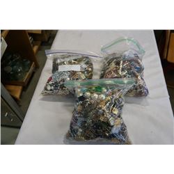 3 LARGE BAGS OF JEWELLERY