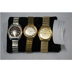 3 VINTAGE MENS WATCHES - 1 AUTOMATIC