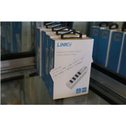 LOT OF 4 NEW LINK TYPE-C USB PORT HUBS - RETAIL $29EACH
