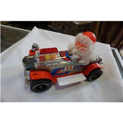 VINTAGE SANTA RACECAR TOY - WORKING