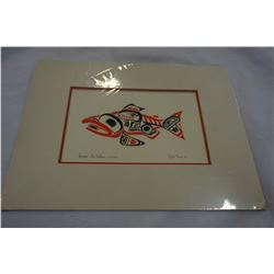 BILL REID UNFRAMED PRINT HAIDA DOG SALMON