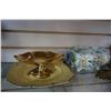 Image 2 : LOT OF ROYAL WINTON AND OTHE CHINA, BRASS INKWELL AND VASE