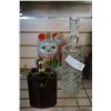 Image 1 : GLASS WHISKEY FLASK W/ LEATHER CASE, CZECHOSLOVAKIAN BOTTLE, AND EASTERN CAT