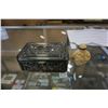 Image 1 : METAL JEWELRY BOX AND RESIN BOTTLE