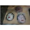 Image 1 : 3 PAINTED BELANESE WOOD MASKS
