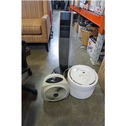 BIONAIRE TOWER FAN, HOLMES FAN, AND HONEYWELL HUMIDIFIER