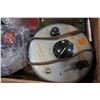 Image 2 : BOX OF MODEL TRAIN CARS, SET PIECES AND CONTROLLER
