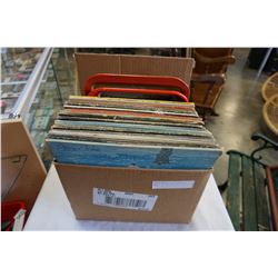 BOX OF RECORDS AND COCA COLA TINS