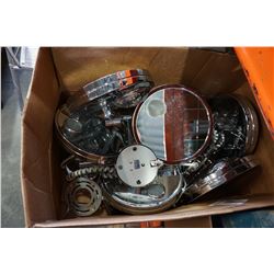 BOX OF 7 METAL ARTICULATING LIGHT UP MIRRORS - WORKING