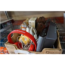 BOX OF ELCTRONICS AND VINTAGE RADIOS