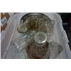 Image 2 : TOTE OF GLASS AND CRYSTAL SERVING PIECES AND VASES W/ SERVING TRAYS