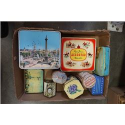 TRAY OF VINTAGE TINS