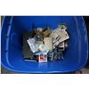 Image 1 : BLUE TOTE OF SHOP SUPPLIES - MOSTLY NEW IN PACKAGE