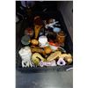 Image 1 : BLACK CRATE OF POTTERY, VASES, AND FIGURES