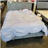 Image 1 : QUEENSIZE CYNTHIA ROWLEY DUVET AND 2 SHAMS, 1 ACCENT PILLOW, USED IN SHOWROOM ONLY