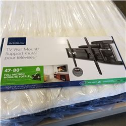 NEW OVERSTOCK INSIGNIA 47 TO 80 INCH FULL MOTION TV WALL MOUNT, 110LB CAPACITY