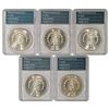 Image 2 : Lot of (5) 1881-S $1 Morgan Silver Dollars PCGS MS61-65
