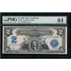 1899 $2 Mini Porthole Silver Certificate PMG 64