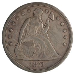 1871 Seated Liberty Dollar Coin