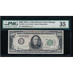 1934A $500 Chicago Federal Reserve Note PMG 35