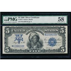 1899 $5 Chief Silver Certificate PMG 58
