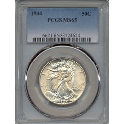 1944 Walking Liberty Half Dollar Coin PCGS MS65