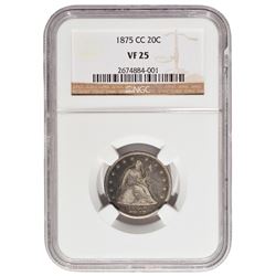 1875-CC 20 Cent Coin NGC VF25