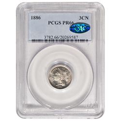 1886 Three Cent Nickel PCGS PR66 CAC