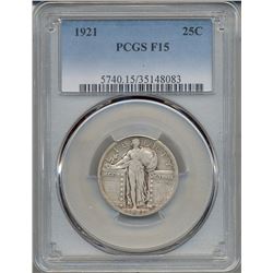 1921 Standing Liberty Quarter Coin PCGS F15