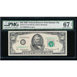 1969 $50 Kansas City Federal Reserve Note PMG 67EPQ